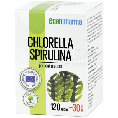 EDENPharma Chlorella + Spirulina 150 tabliet (120+30 zadarmo)