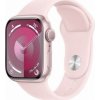 Chytré hodinky GPS Apple Watch Series 9, 41mm růžové hliníkové pouzdro se světle růžovým sportovním páskem - S/M