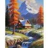 Diamantový obraz Horská chatka v lete