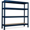 Nekonečný priemyselný regál Trestles RNC 2000x2000x800, nosnosť 3200 kg, 4 police Farba: modrá