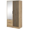 Bývaj s nami SK, Šatníková skriňa NELA 2D dub artisan so zrkadlom LTD,MDF