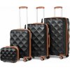 British Traveller K2395L Sada kufrov 4ks spinner 25/53/61/73cm Čierna Polykarbonát/ABS