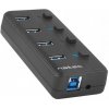 Natec Mantis 2, aktívny HUB s funkciou nabíjania 4x USB 3.0, vypínač, napájací adaptér NHU-1557
