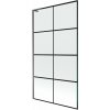 MEXEN/S - Next L vaňová zástena FIX 100 x 150, čierna vzor, grafit metal 895-100-000-03-77-95