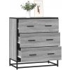 vidaXL Komoda sivá sonoma 68x35x76 cm kompozitné drevo a kov
