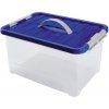 Plastový úložný box s vekom a uchom HEIDRUN Clip Box 25l