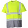PORTWEST Portwest Contrast Hi-Vis tričko S/S Žltá-Sivá, XXL