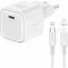 Swissten sieťový adaptér gan 1x usb-c 20w power delivery biely + dátový kábel usb-c/lightning 1,2 m - biely