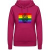 AWDis Hoodie mikina Dúhový dizajn Love Respect Freedom zvodná ružová