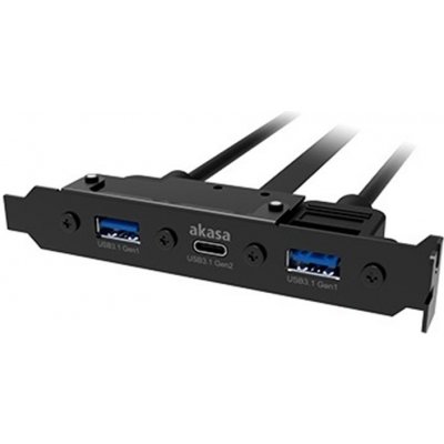 AKASA - USB 3.1 gen 2 typ C a 2xTyp A 3.0 záslepka PR1-AK-CBUB52-50BK