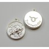 Prívesok znamenie - býk 20x17x2mm, striebro 1ks (otvor 2mm)