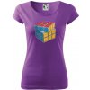 Rubikova kocka kreslená - Dámske tričko Pure - S ( Fialová )