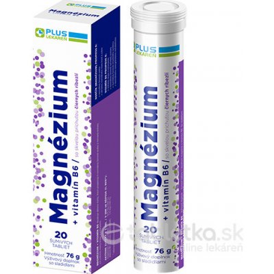Plus Lekáreň Magnézium + vitamín B6 tbl eff s príchuťou čiernych ríbezlí 20 ks