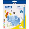 Pastelky MILAN Maxi šesťhranné 12 ks + orezávatko