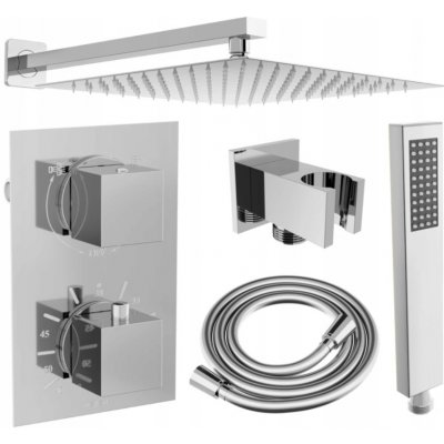 MEXEN/S MEXEN/S - Cube DR02 podomietkový sprchový SET + slim sprcha 30 cm, chróm 77502DR0230-00