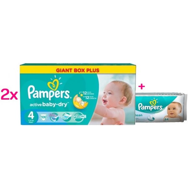 Pampers Active Baby 4 212 2 x 106 ks od 44,99 € - Heureka.sk