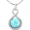 SILVEGO Strieborný prívesok s prírodným Larimar JSTS14709LR