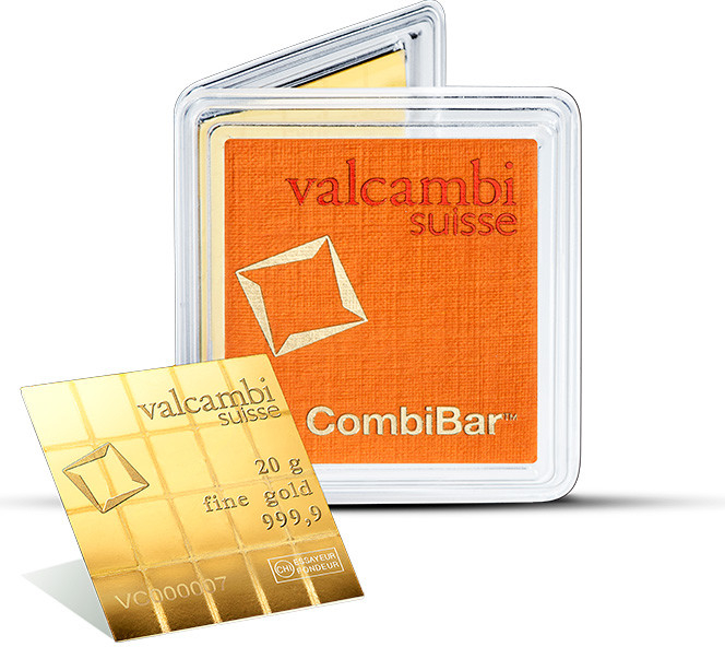 Valcambi zlatý zliatok CombiBar 20 x 1 g