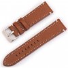 Deveroux Kožený řemínek PD012, spona - Světle hnědý - 22mm DEV0136