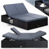 ZahradnyNabytok.org - Záhradná ratanová posteľ 200x115 cm čierna - antracit podušky