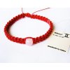 Červený shamballa náramok pre znamenie Blíženci s ruženínom (Shamballa náramok s ruženínom)