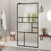 ESG vidaXL Sprchová zástena z priehľadného skla 80x195 cm čierna