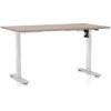 Rauman Výškovo nastaviteľný stôl OfficeTech A, 140 x 80 cm, biela podnož, dub