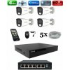 Amiko IP 4 kamerový set so switchom, 4Mpix, Tube (1401K4V2) (Amiko)