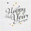 Servítky Happy New Year bielo-zlaté 20ks 33cm