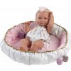 Bábika Llorens 73806 New Born Dievčatko - realistická bábika bábätko s celovinylovým telom - 40 cm (8426265738069)