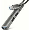 AXAGON HUE-STA, 4x USB ALU STRIP hub, 1x USB-A 5Gbps, 2x USB-A & 1x USB-C 480Mbps, kabel USB-A 12cm (HUE-STA)