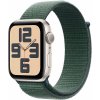 Apple Watch SE 44 mm Hviezdno biely hliník s jazerno zeleným športovým remienkom MXEW3QC/A