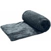 Textilomanie Tmavosivá mikroplyšová deka CALMI 150x200
