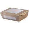 CLEANEX Krabica na jedlo kraft s dvomi okienkami PET, 20,4x14x7cm, 1500 ml (50