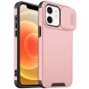 AppleKing matný kryt s posuvnou krytkou kamery na iPhone 12 / 12 Pro - ružový - možnosť vrátiť tovar ZADARMO do 30tich dní