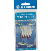 Flashmer Nadväzec Fine pêche so 6 háčikmi č. 6 na morský rybolov biela