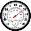 Verk 09245 Analógový nástenný teplomer s vlhkomerom 2 v 1, čierny