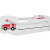 Posteľ BabyDreams 180x80cm biela hasiči bez zásuvky, bez matraca