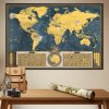 Stieracia mapa sveta - Coffee edícia zlatá XL
