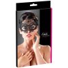 Cottelli Accessoires čipkovaná maska na oči s viazaním čierna