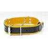Kožený obojok Slave4master Basic Collar žltý, BDSM obojok s D-krúžkami