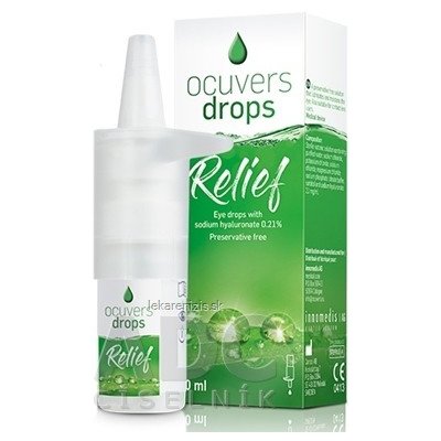 Ocuvers drops Relief očné kvapky s obsahom hyaluronátu sodného 0,21% 10 ml