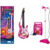 mamido Gitara s mikrofónom, struny, zosilňovač, ružová