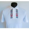 Folklórna pánska polokošeľa s výšivkou vzor Kristián tmavé odtiene Farba: 00-biela, Veľkosť: XL