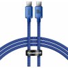 Baseus CAJY000603 Crystal Shine Series Datový Kabel USB-C - USB-C 100W 1,2m Blue 6932172602871 NoName
