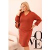 Kesi Dámske šaty Plus Size 21548 s výstrihom do V Farba: Zelená - tmavo, Veľkosť: UNI