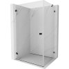 Mexen Lunar-B, výklopný sprchový kút ľavý 90 x 80 cm, 8mm číre sklo, čierny profil, 832-090-080-70-00-L