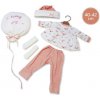 Llorens Obleček pre bábiku bábätko New Born veľkosti 40-42 cm 4dílny ružovo-biely