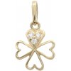 Zlatý prívesok so zirkónmi štvorlístok 8044 (585/1000) 0.35 g
