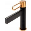 F-Design Zaffiro, umývadlová batéria, čierna matná-ružové zlato, FD1-ZFR-2-25